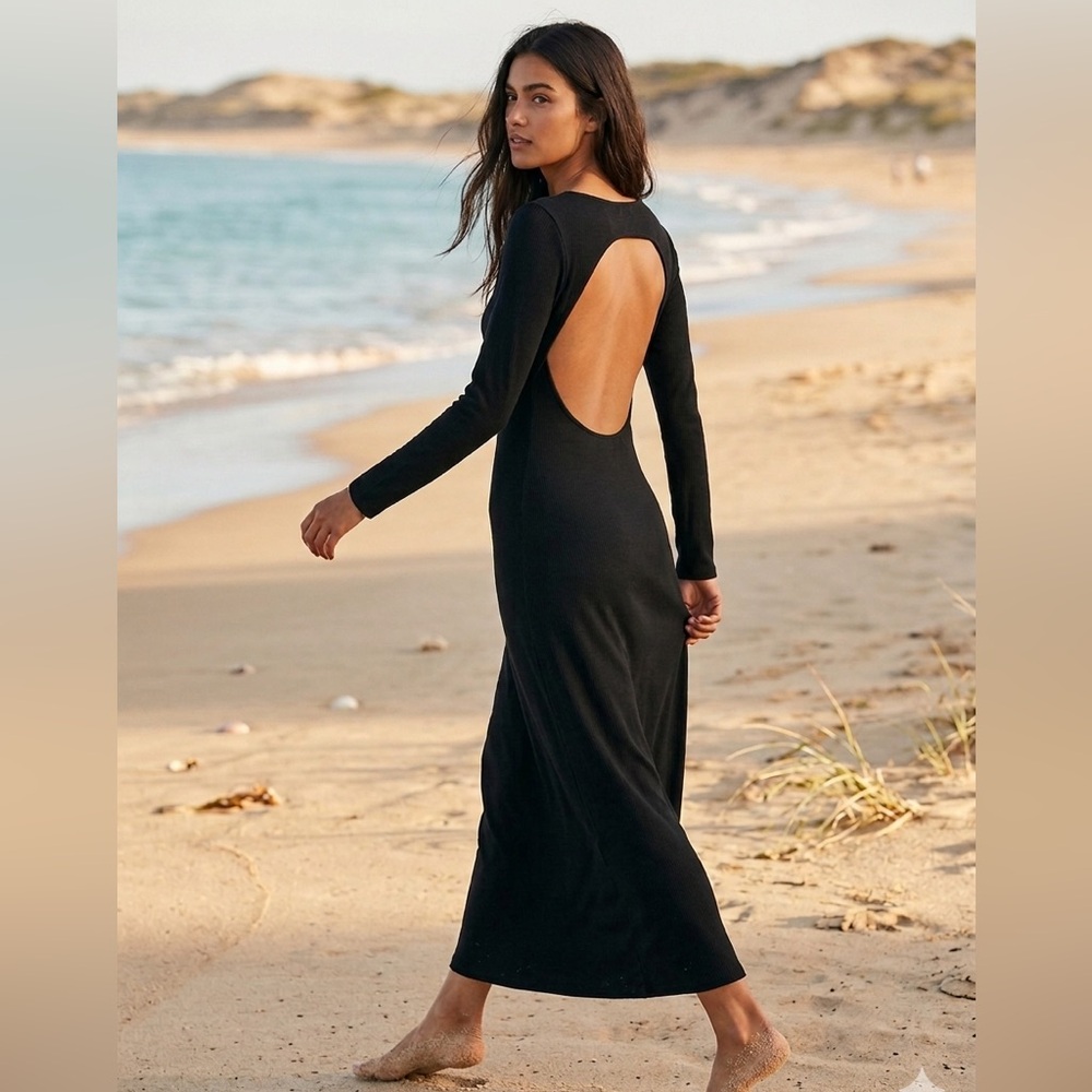 Free People Beach Open Back Maxi Dress Size Small NWOT